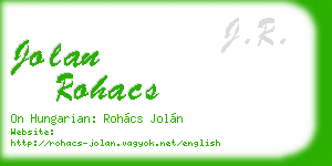 jolan rohacs business card
